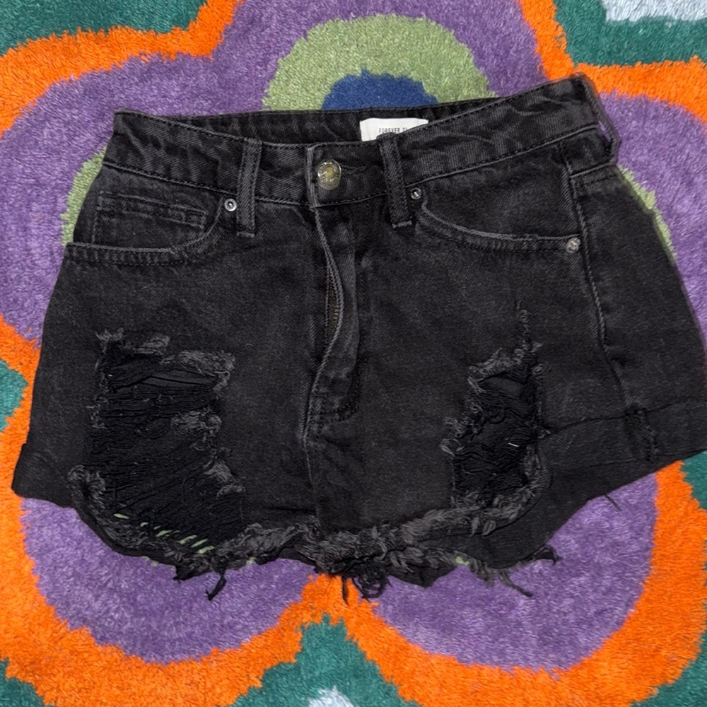 Black Distressed shorts